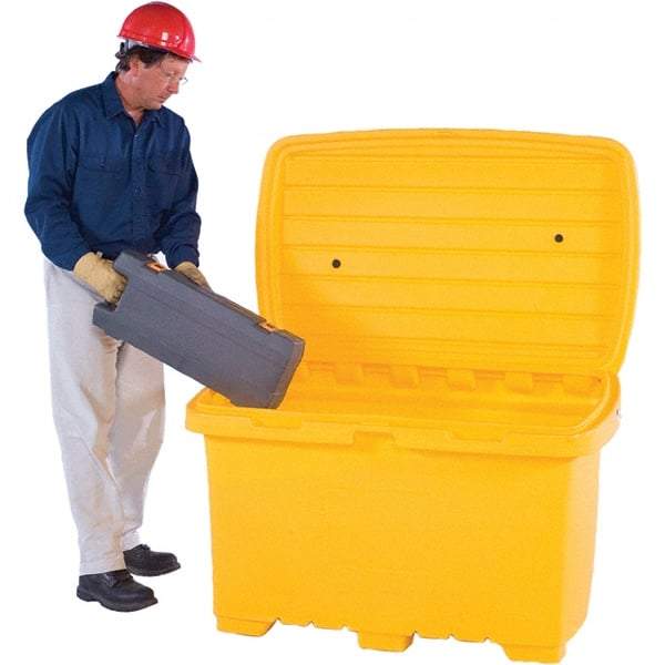 UltraTech - 15 Cu Ft, 350 Lb Load Capacity Yellow Polyethylene Tote Container - 48" Long x 31" Wide x 41.8" High, Lid Included - Top Tool & Supply