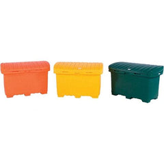 UltraTech - 15 Cu Ft, 350 Lb Load Capacity Safety Orange Polyethylene Tote Container - 48" Long x 31" Wide x 41.8" High, Lid Included - Top Tool & Supply