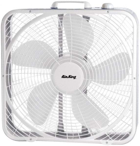 Air King - 20" Blade, 1/25 hp, 2,220/1,920/1,530 CFM, Fixed Box Fan - 1 Amp Rating, 110 Volts, 3 Speed, 955 RPM - Top Tool & Supply