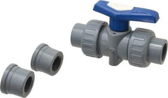 Simtech - 1/2" Pipe, Full Port, CPVC True Union Design Ball Valve - Inline - Two Way Flow, FNPT x FNPT (with Socket Adapter) Ends, Tee Handle, 232 WOG - Top Tool & Supply