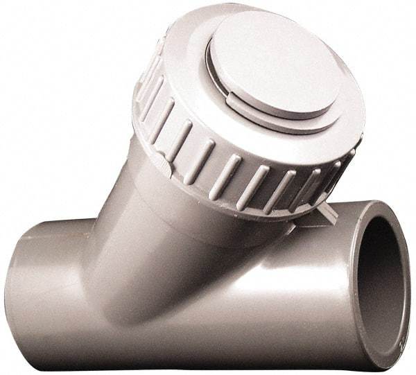 Simtech - 1/2" Pipe, Socket Ends, PVC Y-Strainer - 150 psi Pressure Rating - Top Tool & Supply