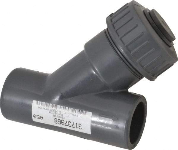 Simtech - 1" Pipe, Socket Ends, PVC Y-Strainer - 150 psi Pressure Rating - Top Tool & Supply