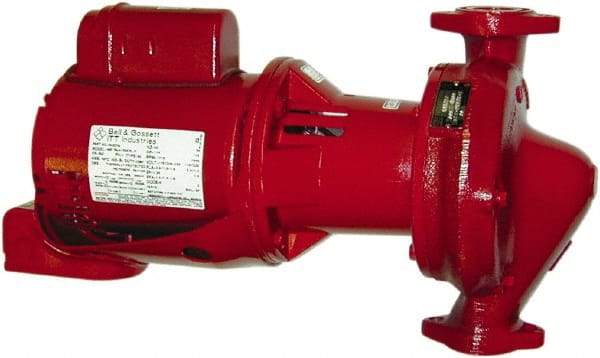 Bell & Gossett - 1 hp, 3 Phase, Cast Iron Housing, Bronze Impeller, Inline Circulator Pump - 208/230/460 Volt, 60 Hz, Flanges Included, 175 Max psi, Open Drip Proof Motor - Top Tool & Supply