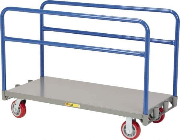 Little Giant - 3,600 Lb Capacity Steel Adjustable Sheet & Panel Truck - Steel Deck, 24" OAW, 60" Platform Length, Polyurethane Casters - Top Tool & Supply