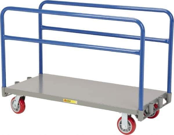 Little Giant - 3,600 Lb Capacity Steel Adjustable Sheet & Panel Truck - Steel Deck, 30" OAW, 48" Platform Length, Polyurethane Casters - Top Tool & Supply