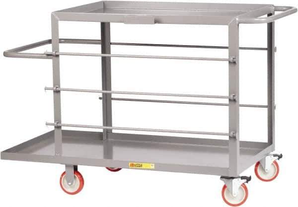 Little Giant - 1,200 Lb Capacity, 24" Wide x 48" Long x 35" High Wire Spool Cart - 2 Shelf, Steel, 2 Rigid/2 Swivel Casters - Top Tool & Supply