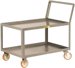 Little Giant - 1,200 Lb Capacity, 18" Wide x 24" Long x 35-3/4" High Standard Utility Cart - 2 Shelf, Steel, 2 Rigid/2 Swivel Casters - Top Tool & Supply