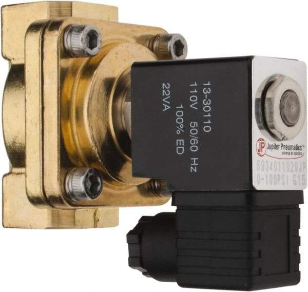 PRO-SOURCE - 3/4", 2/2 Way Stacking Solenoid Valve - 110 VAC, 8.78 CV Rate, 4.21" High x 3.54" Long - Top Tool & Supply