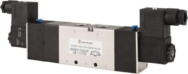 PRO-SOURCE - 3/8", 5/3 Way Double Stacking Solenoid Valve - 110 VAC, 1.73 CV Rate, 2.81" High x 9.8" Long - Top Tool & Supply