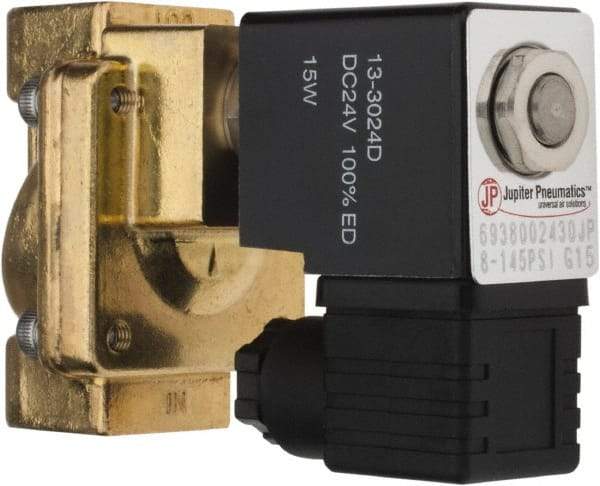 PRO-SOURCE - 3/8", 2/2 Way Stacking Solenoid Valve - 24 VDC, 4.5 CV Rate, 4.19" High x 2.83" Long - Top Tool & Supply