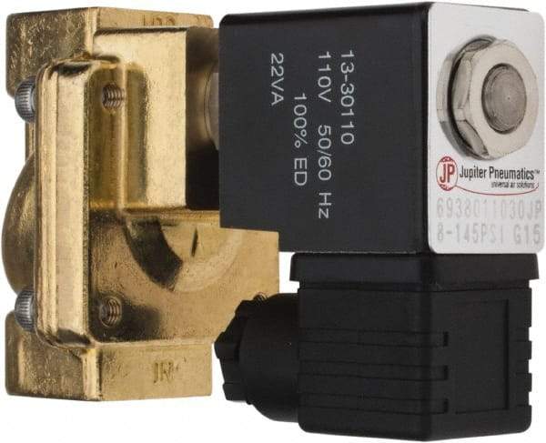 PRO-SOURCE - 3/8", 2/2 Way Stacking Solenoid Valve - 110 VAC, 4.5 CV Rate, 4.19" High x 2.83" Long - Top Tool & Supply