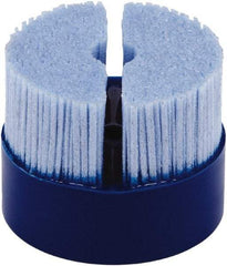 Tanis - 2" 80 Grit Ceramic Crimped Disc Brush - Drive Arbor Connector, 1-1/4" Trim Length, 3/8" Arbor Hole - Top Tool & Supply