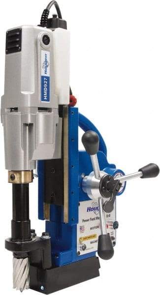 Hougen - 2" Travel, Portable Magnetic Drill Press - 250 & 450 RPM, 9 Amps, 1.5 hp, 1035 Watts - Top Tool & Supply