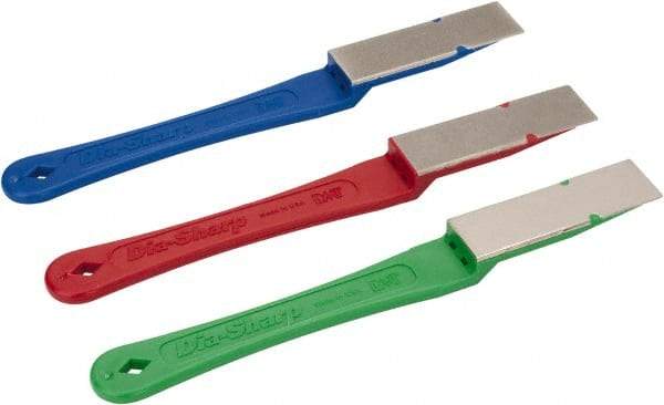 DMT - Extra Fine, Fine & Coarse, 7" Length of Cut, Single End Diamond Hone - 3/4" Wide x 0.38" High x 7" OAL - Top Tool & Supply