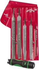 Nicholson - 6 Piece American Pattern File Set - 6", 8", 10" Long, Bastard/Smooth Coarseness, Set Includes Half Round, Mill, Slim Taper - Top Tool & Supply