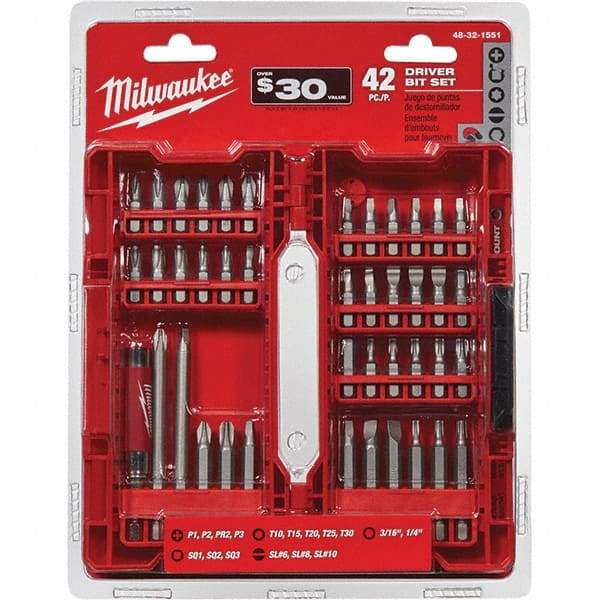 Milwaukee Tool - Power & Impact Screwdriver Bit Sets Point Type: Assorted Bit Type: Driver - Top Tool & Supply