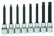 8 Piece - 3/8" Drive - Ball Hex Long Bit Socket Set - Top Tool & Supply