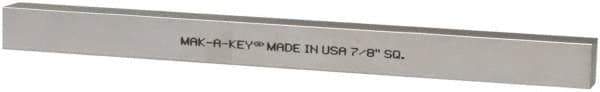 Made in USA - 12" Long x 7/8" High x 7/8" Wide, Zinc-Plated Oversized Key Stock - C1018 Steel - Top Tool & Supply