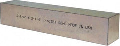 Made in USA - 12" Long x 2-1/4" High x 2-1/4" Wide, Zinc-Plated Oversized Key Stock - C1018 Steel - Top Tool & Supply