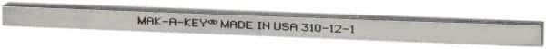 Made in USA - 12" Long, Zinc-Plated Step Key Stock for Shafts - C1018 Steel - Top Tool & Supply