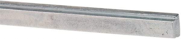 Made in USA - 12" Long, Zinc-Plated Step Key Stock for Gears - C1018 Steel - Top Tool & Supply