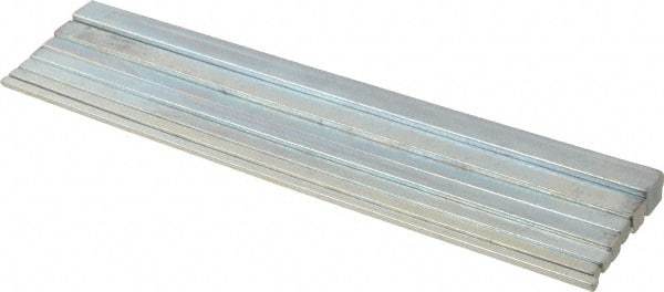 Made in USA - 12" Long, Zinc-Plated Step Key Stock Assortment - C1018 Steel - Top Tool & Supply