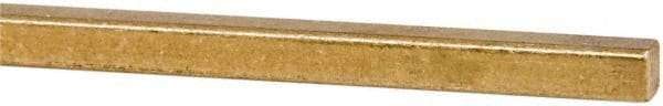 Made in USA - 12" Long x 3/16" High x 3/16" Wide, Over/Undersized Key Stock - Alloy 360 Brass - Top Tool & Supply