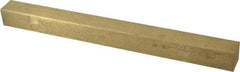 Made in USA - 12" Long x 1" High x 1" Wide, Over/Undersized Key Stock - Alloy 360 Brass - Top Tool & Supply