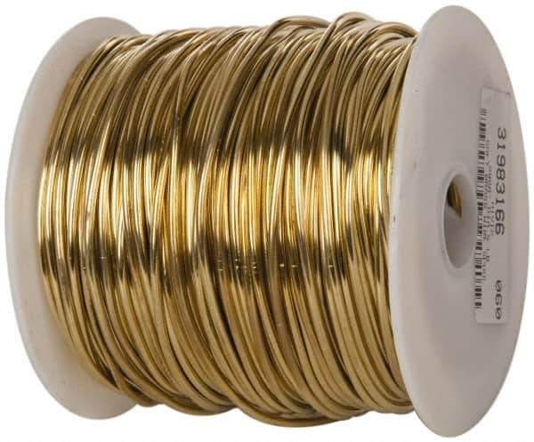 Made in USA - 12 Gage, 0.0808 Inch Diameter x 260 Ft. Long, Soft Brass Wire - 5 Lb. Shipping Weight - Top Tool & Supply