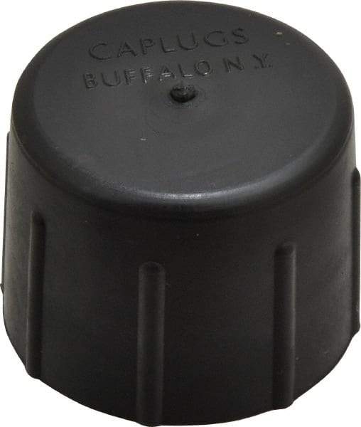 Caplugs - 1 NPT ID, Quick-Lock Cap - Polyethylene, Black - Top Tool & Supply