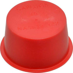 Caplugs - 1 NPT ID, Press Fit Cap - Polyethylene, Red - Top Tool & Supply