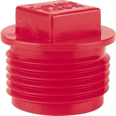 Caplugs - Square Head Plug - 3/4" OD, Polyethylene, Red - Top Tool & Supply