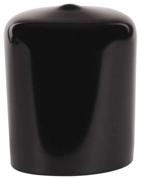 Caplugs - 1-1/4" ID, Stretchable Cap - 1-1/2" Long, Vinyl, Black - Top Tool & Supply