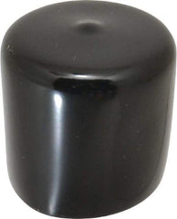 Caplugs - 1-5/8" ID, Stretchable Cap - 1-1/2" Long, Vinyl, Black - Top Tool & Supply