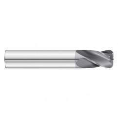 3/8 Dia. x 2-1/2 Overall Length 4-Flute .120 C/R Solid Carbide SE End Mill-Round Shank-Center Cut-TiAlN - Top Tool & Supply