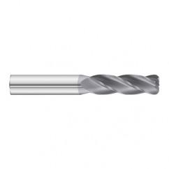 1" Dia. x 4-1/2 Overall Length 4-Flute .090 C/R Solid Carbide SE End Mill-Round Shank-Center Cut-TiAlN - Top Tool & Supply