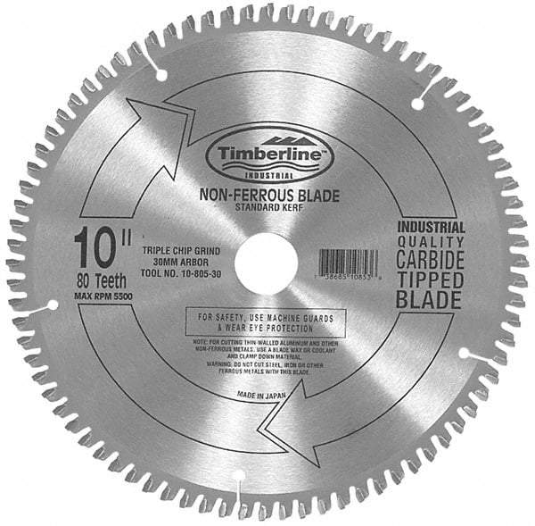 Amana Tool - 10" Diam, 5/8" Arbor Hole Diam, 60 Tooth Wet & Dry Cut Saw Blade - Carbide-Tipped, Chip Free Action, Standard Round Arbor - Top Tool & Supply