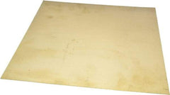 Value Collection - 0.016 Inch Thick x 12 Inch Wide x 12 Inch Long, Brass Sheet - Half Hard Temper, Alloy 260 - Top Tool & Supply