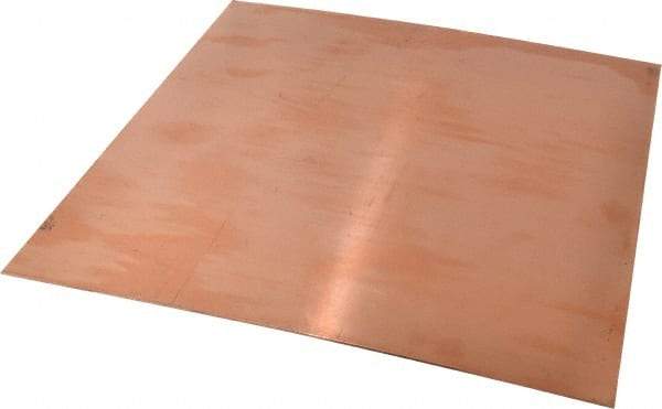 Value Collection - 1/16 Inch Thick x 12 Inch Square, Copper Sheet - Alloy 110 - Top Tool & Supply