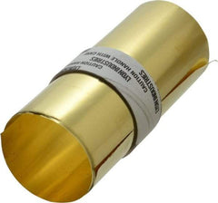 Made in USA - 5 Ft. Long x 6 Inch Wide x 0.0015 Inch Thick, Roll Shim Stock - Brass - Top Tool & Supply