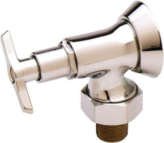 T&S Brass - Flange 1/2 Inlet, 125 Max psi, Chrome Plated, Chrome Plated Loose Key Stop - 1/2 NPT Outlet, Angle, Chrome Handle - Top Tool & Supply