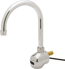 T&S Brass - Wall Mount Electronic User Adjustable Temperature Control Mixer Faucet - Powered by 120 Volt AC/DC, Gooseneck Spout, 6-3/8" Mounting Centers - Top Tool & Supply