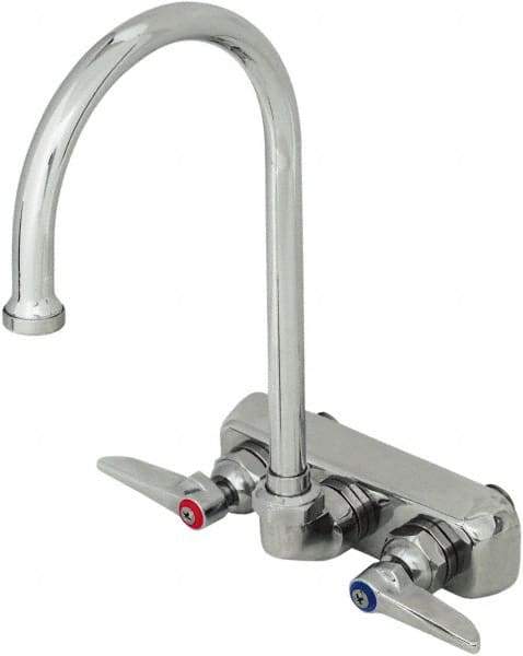 T&S Brass - Standard, 2 Way Design, Wall Mount, Workboard Wall Mount Faucet - 8-3/4 Inch Spout, Lever Handle - Top Tool & Supply