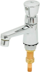 T&S Brass - Push Button Handle, Deck Mounted Bathroom Faucet - Metering Faucet, No Drain, Standard Spout - Top Tool & Supply