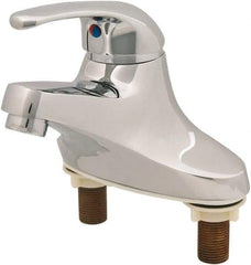 T&S Brass - Straight Handle, Deck Mounted Bathroom Faucet - One Handle, No Drain, Standard Spout - Top Tool & Supply