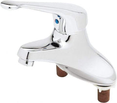 T&S Brass - Straight Handle, Deck Mounted Bathroom Faucet - One Handle, Pop Up Drain, Standard Spout - Top Tool & Supply