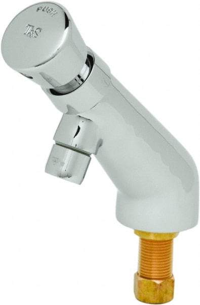 T&S Brass - Push Button Handle, Deck Mounted Bathroom Faucet - One Handle, No Drain, 6 Cast Spout - Top Tool & Supply