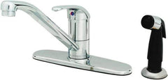 T&S Brass - Faucet Mount, Deck Plate Faucet with Spray - One Handle, Single Handle, High Spout, No Drain - Top Tool & Supply