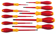 Insulated Slotted Screwdriver 2.0; 2.5; 3.0; 3.5; 4.5; 6.5mm & Phillips #0; 1; 2; 3. 10 Piece Set - Top Tool & Supply