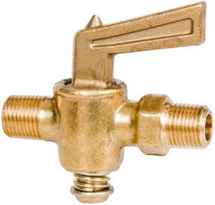 Parker - 1/8" Pipe, Male Pipe to Male Pipe Drain Cock & Shutoff Valve - 1/8-27 Thread, 30 Max psi - Top Tool & Supply